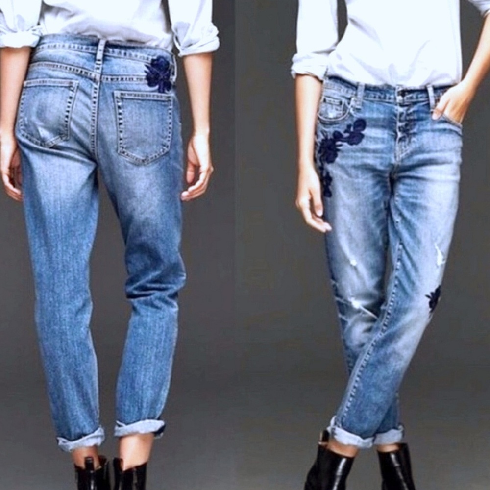 GAP Embroidered Girlfriend Jeans